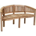 Curved Teak Wood Outdoor Garden Bench