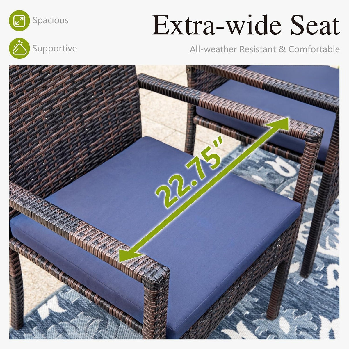 Cushioned Rattan Outdoor Patio Chairs