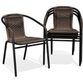 Stackable Rattan Outdoor Patio Dining Chairs